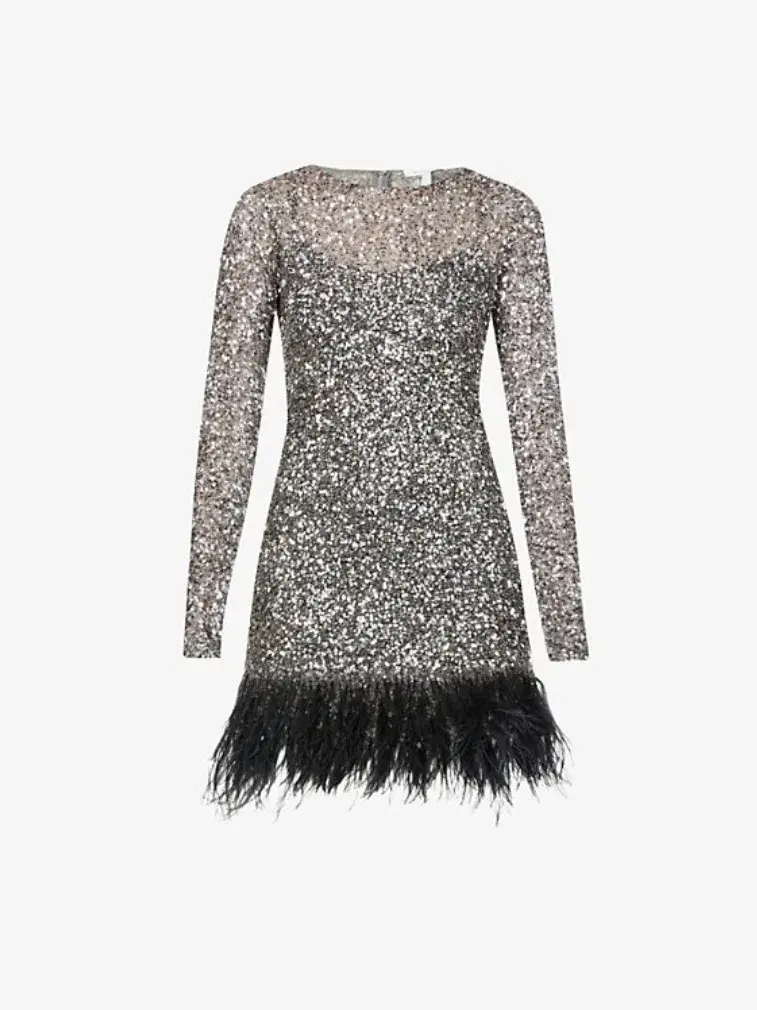 Rachel Gilbert Nisha Mini Dress Gunmetal Size 4/AU14 - Image 5