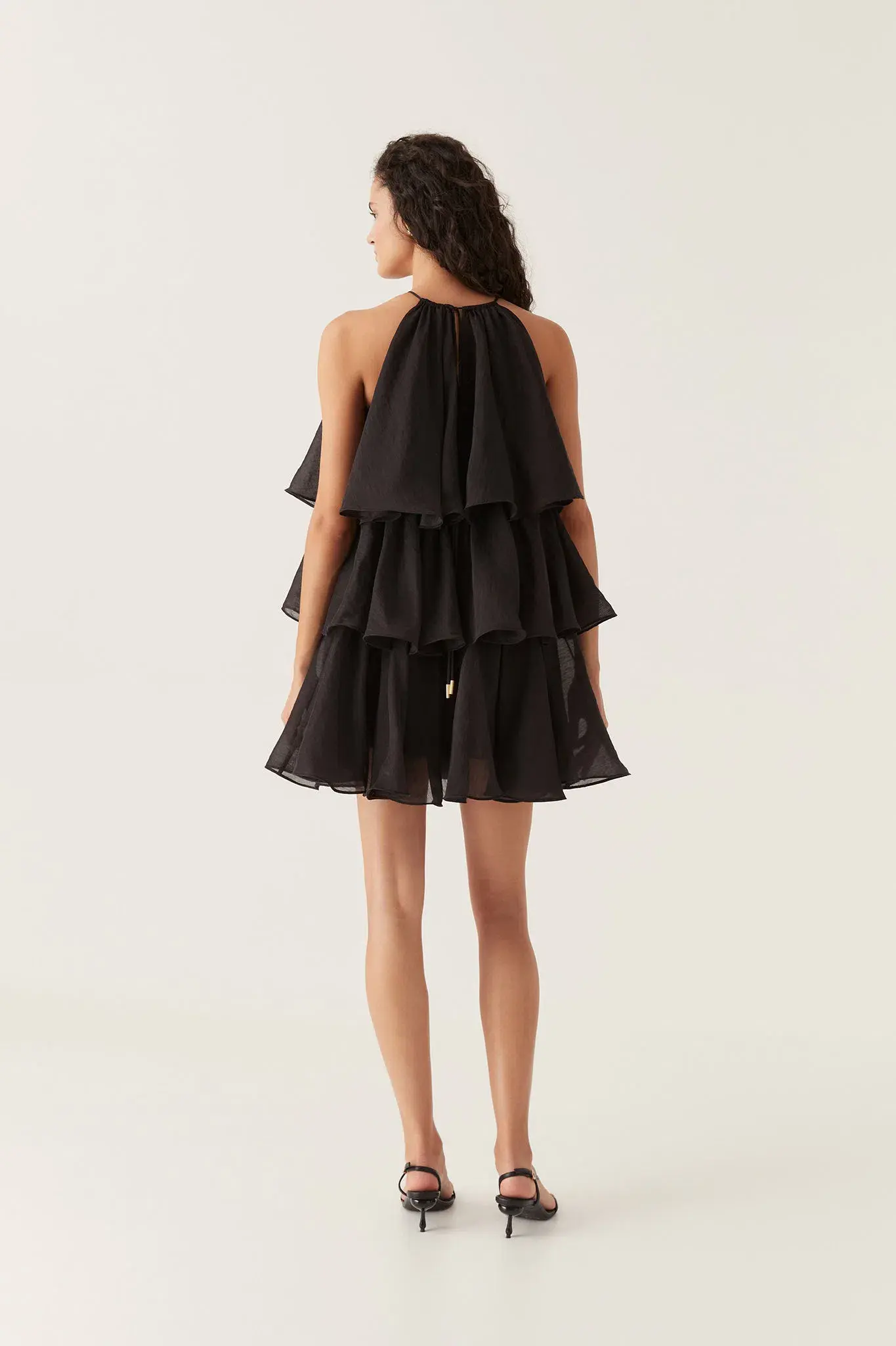 Aje Claudia Tiered Mini Dress Black Size 8	 - Image 2