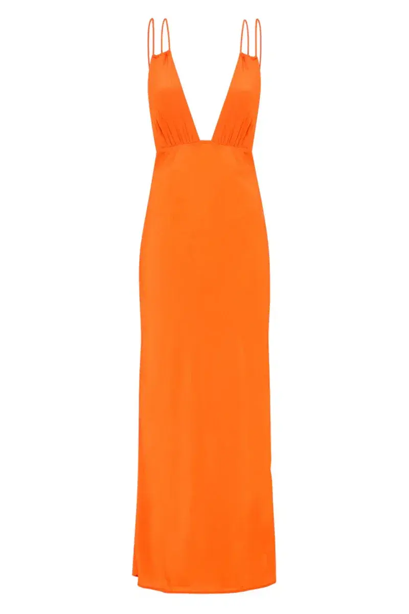 Paris Georgia Elemental Bernie Slip Dress Vivid Orange Size XS / AU 6 - Image 3