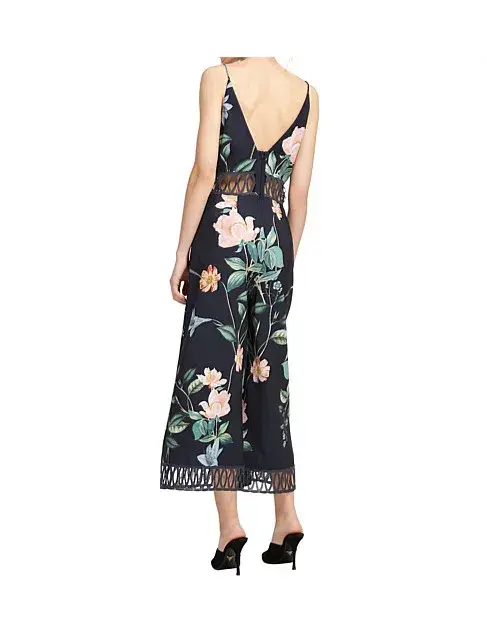Keepsake Whispers Jumpsuit Navy garden Floral Size M/ AU 10 for rent on The Volte - main image