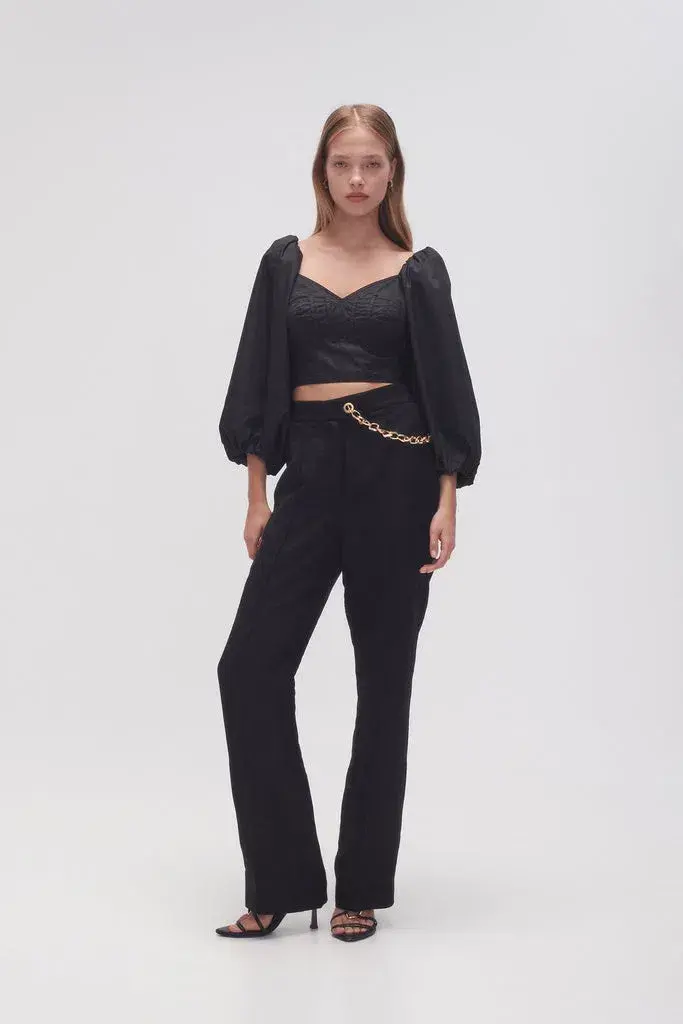 Aje Hester Corsetted Top Black Size 10 - Image 1