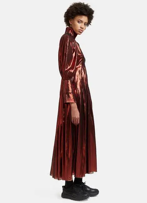Ellery Red Silk Blend Lamé Dress Red Size 6 - Image 3