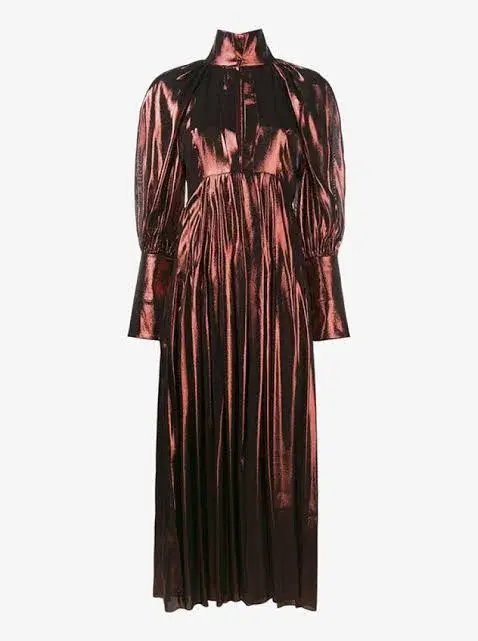 Ellery Red Silk Blend Lamé Dress Red Size 6 - Image 5