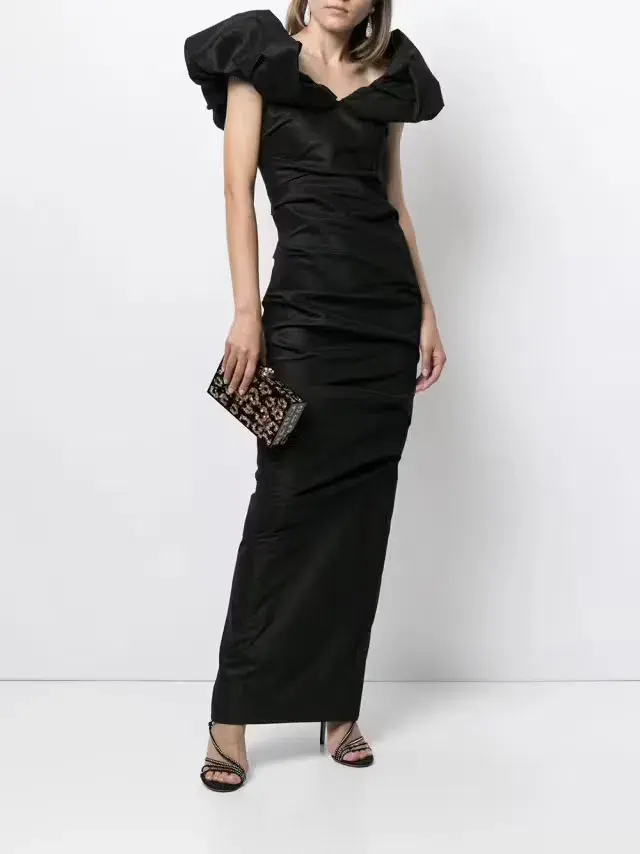 Rachel Gilbert Frey Gown Black Size 6 for rent on The Volte - main image