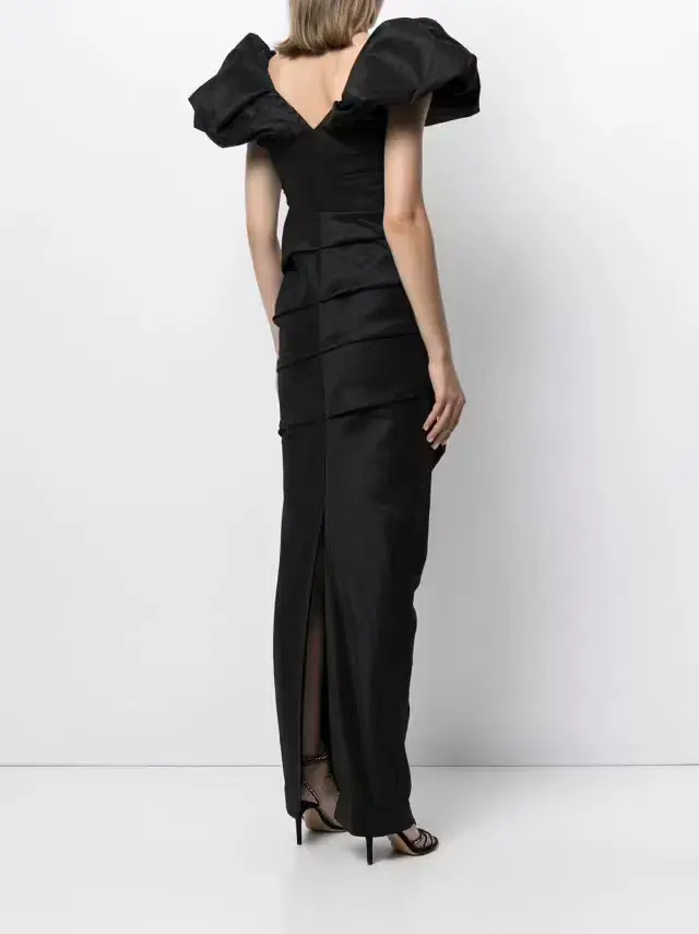 Rachel Gilbert Frey Gown Black Size 6 for rent on The Volte - main image