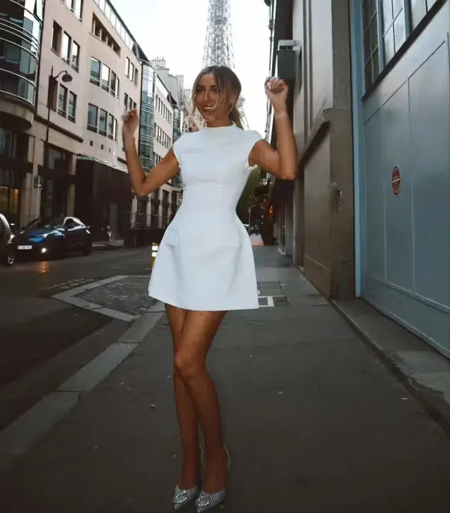 Odd Muse The Ultimate Muse Cap Sleeve Mini Dress White Size 8 - Image 3