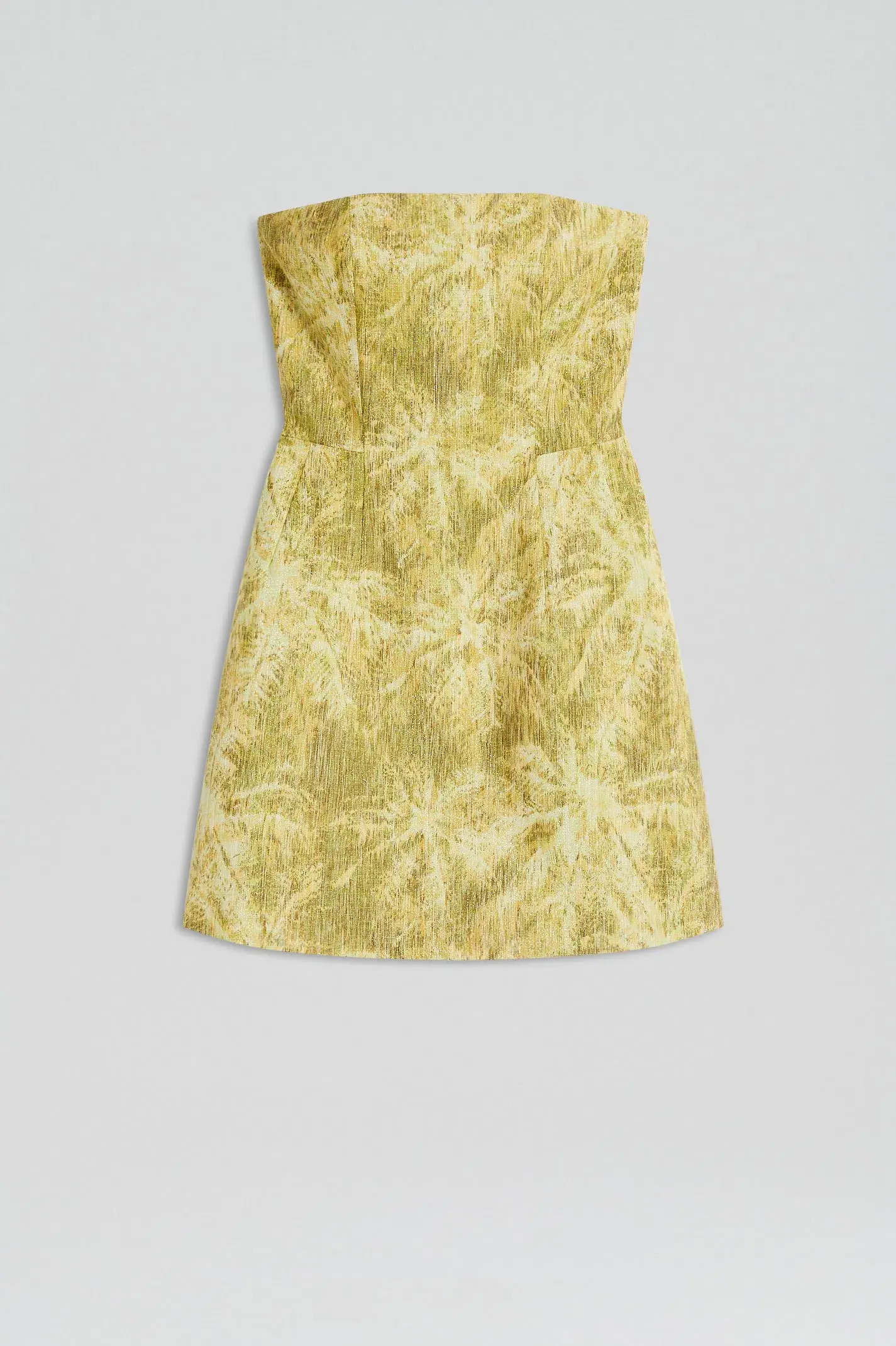 Scanlan Theodore Tinsel Linen Mini Dress Lime Size 8 - Image 4