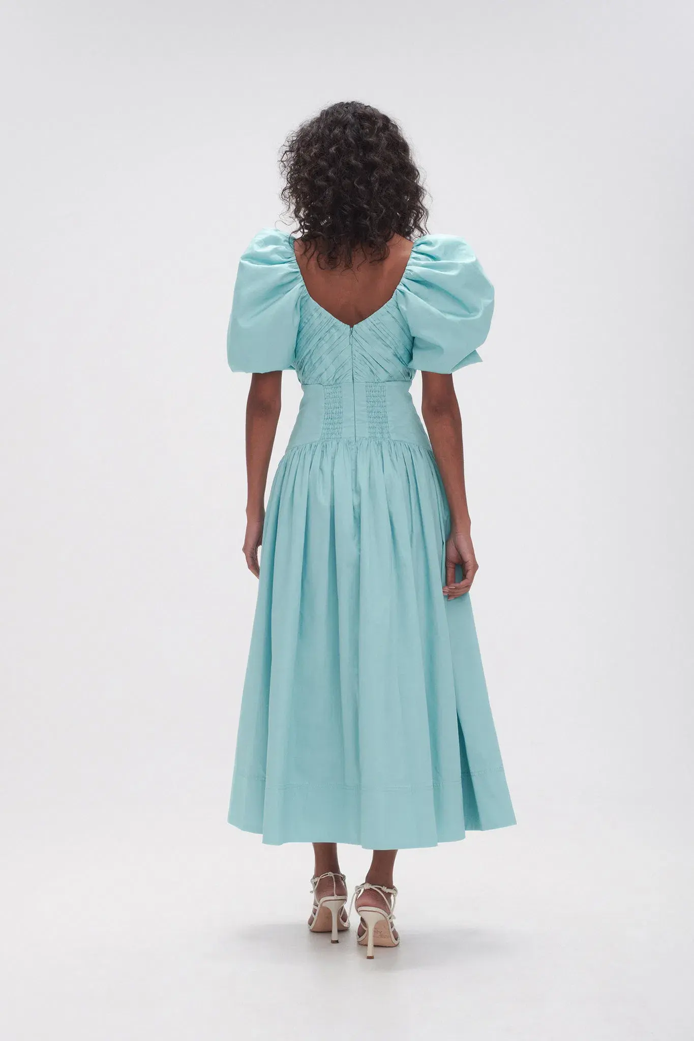 Aje Gabrielle Plunge Midi Dress Spearmint Blue Size 8 - Image 3