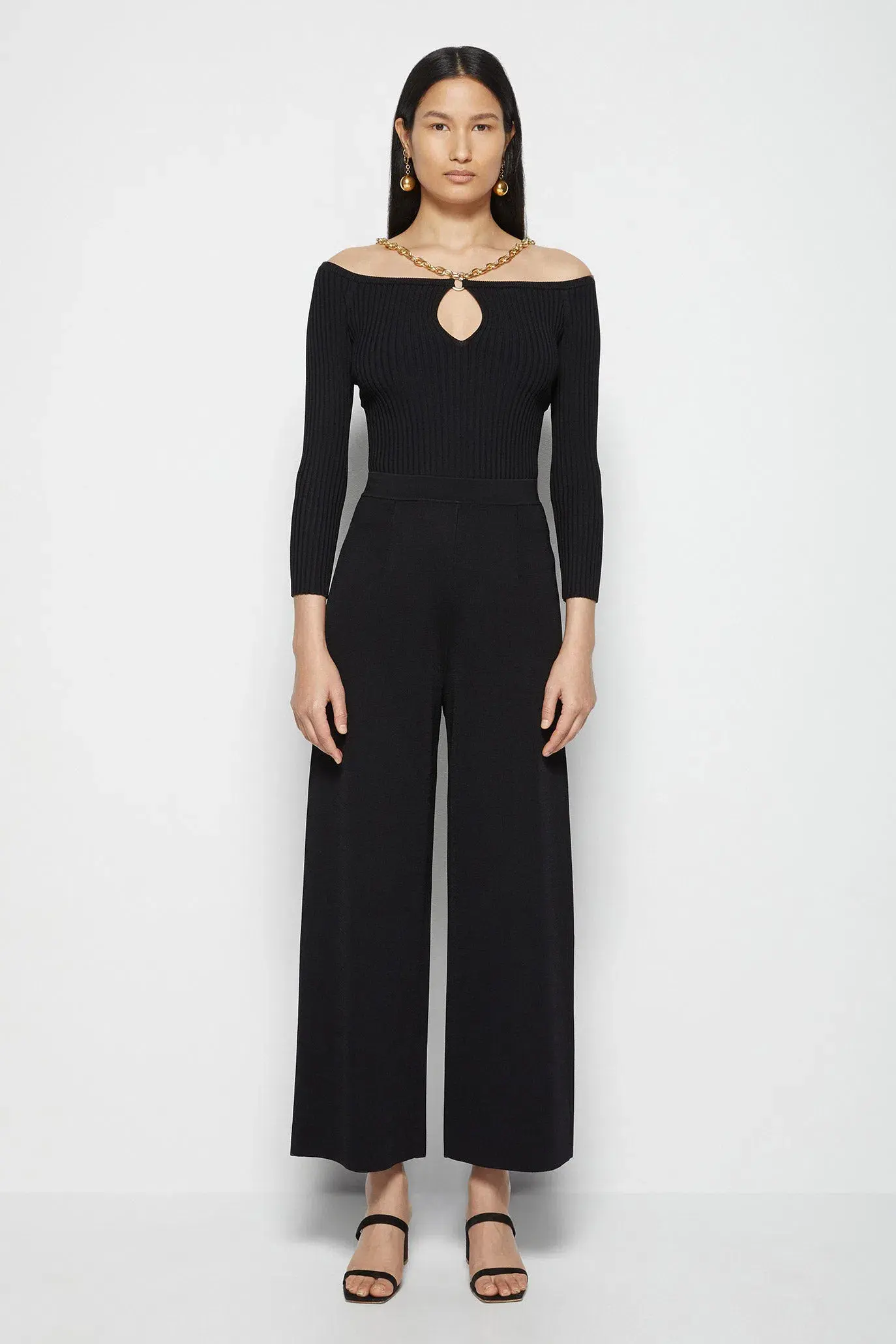 Jonathan Simkhai Quinn Off Shoulder Top Black Size 10 - Image 1