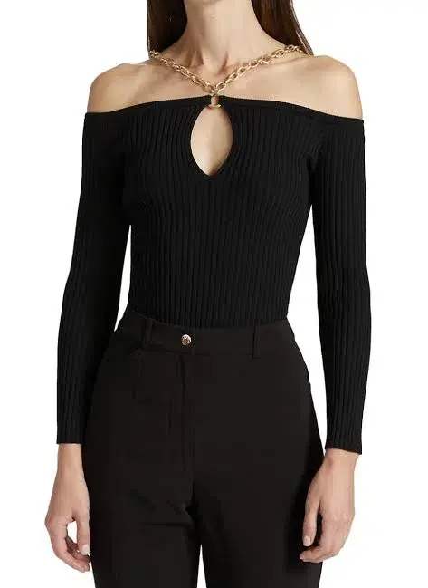 Jonathan Simkhai Quinn Off Shoulder Top Black Size 10 - Image 4