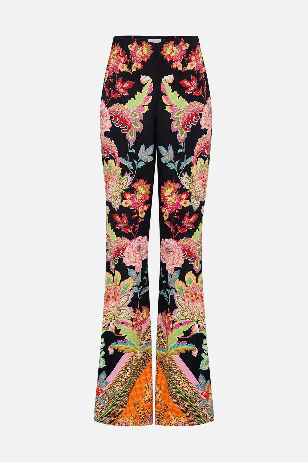 Camilla Sundowners In Sicily Fitted Jersey Shirt & Flare Pant Set Multi Floral Size M / AU 12 - Image 6