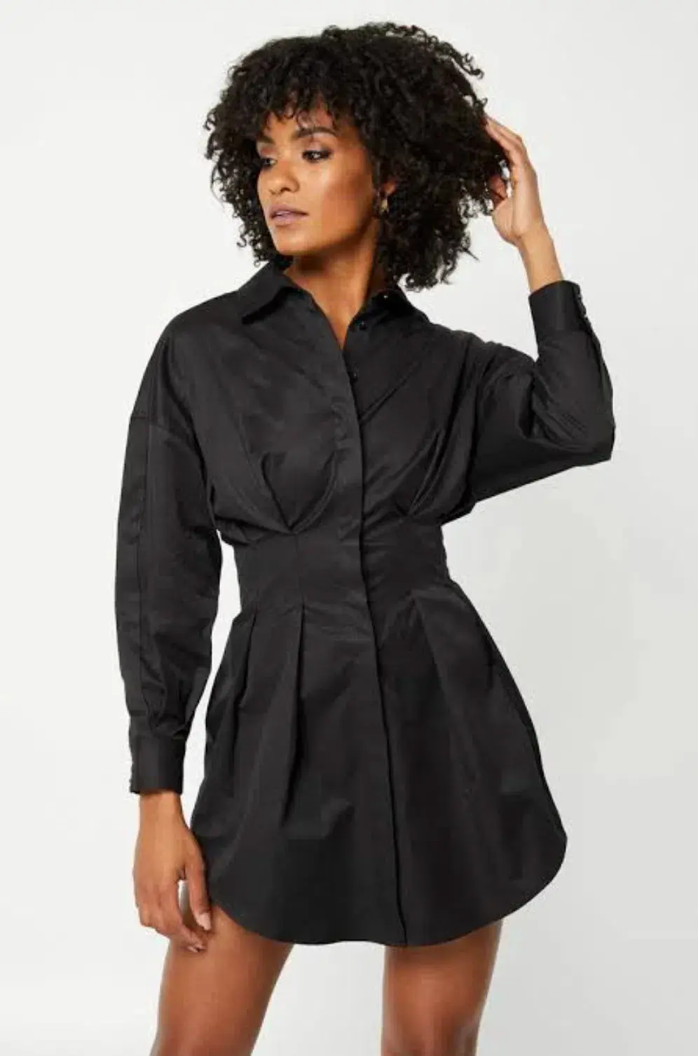 Mossman A New Light Shirt Mini Dress Black Size 10 - Image 3