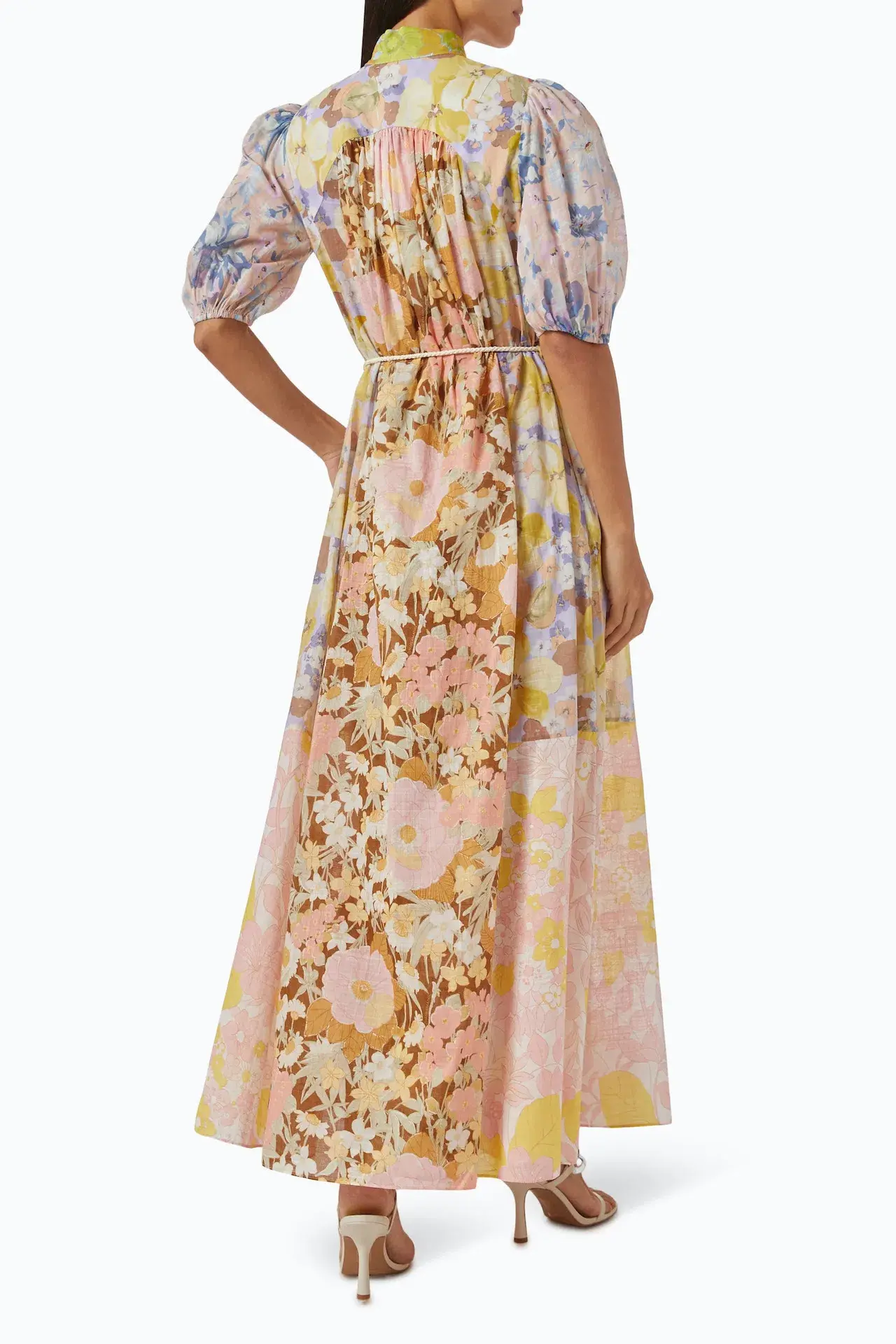 Zimmermann Pop Puff Sleeve Maxi Dress Spliced Size 12 - Image 2
