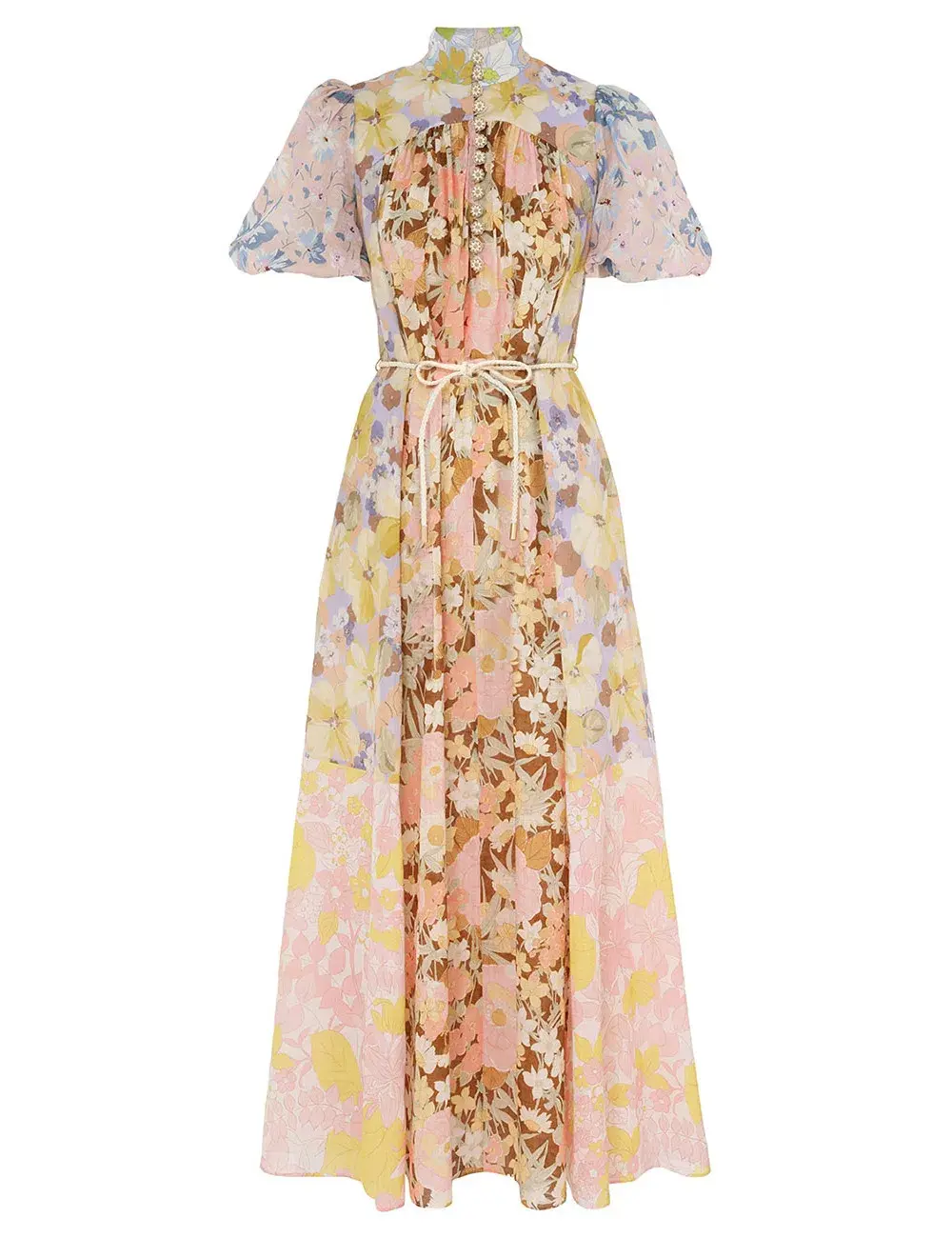 Zimmermann Pop Puff Sleeve Maxi Dress Spliced Size 12 - Image 3