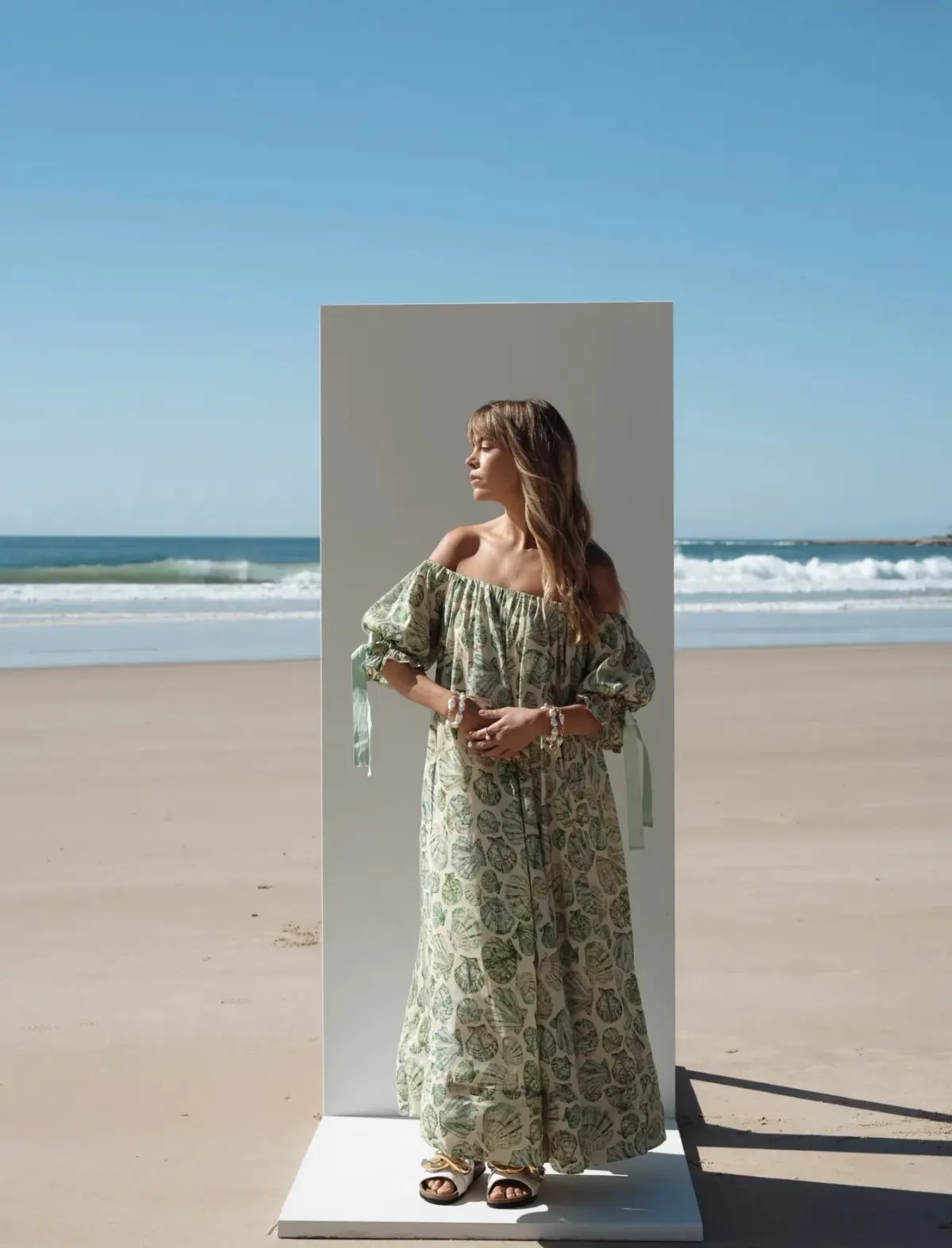 Odet Seashell Gown Pistachio Size 12 - Image 2
