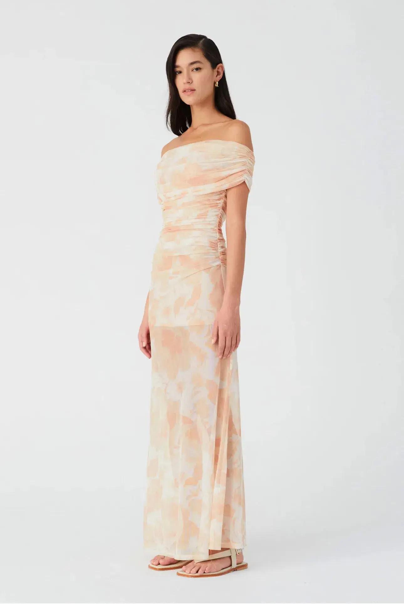 Misha Avyanna Mesh Maxi Dress Vintage Tapestry Golden Haze Print Size 8/S - Image 2