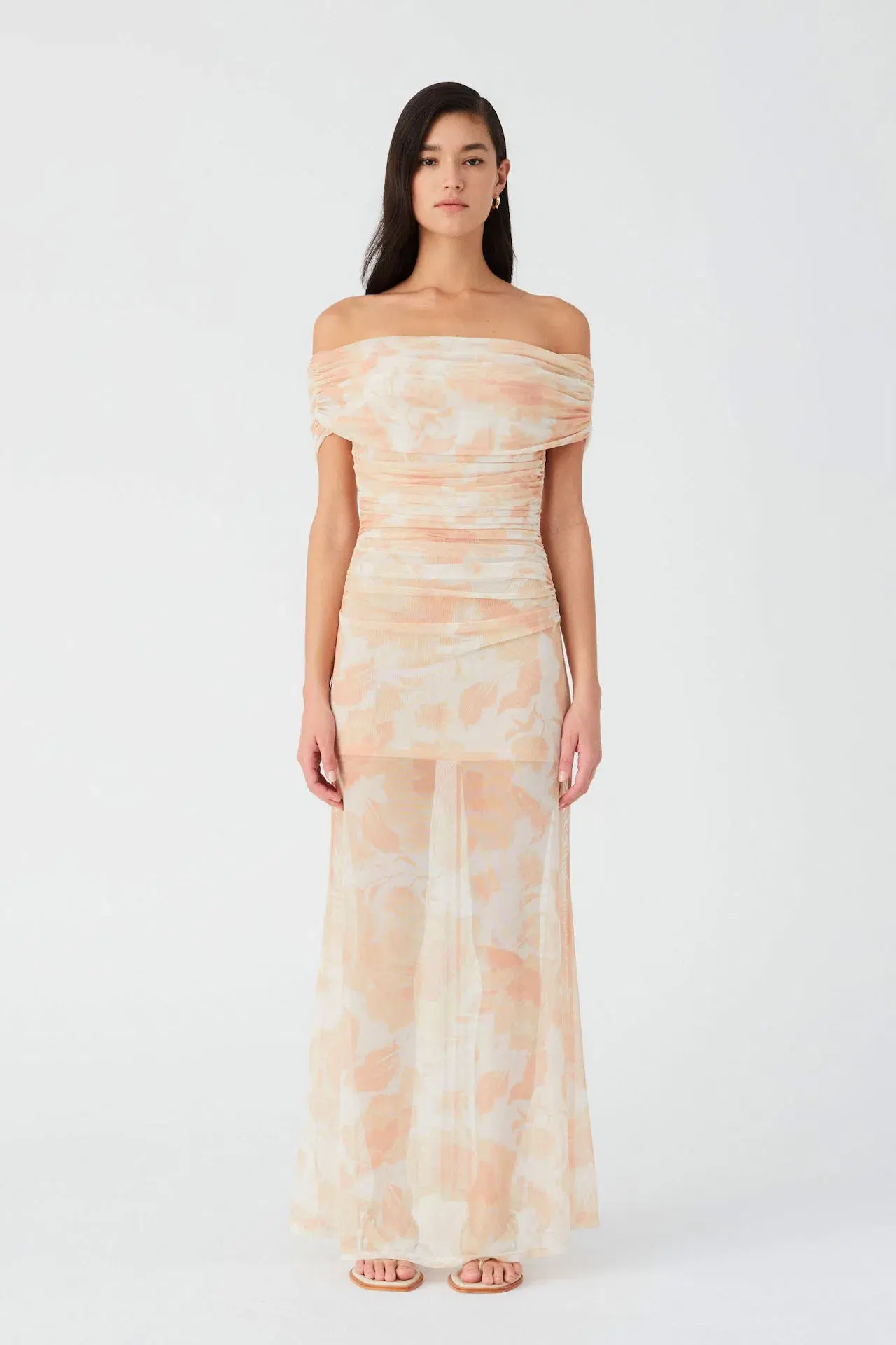 Misha Avyanna Mesh Maxi Dress Vintage Tapestry Golden Haze Print Size 8/S - Image 1