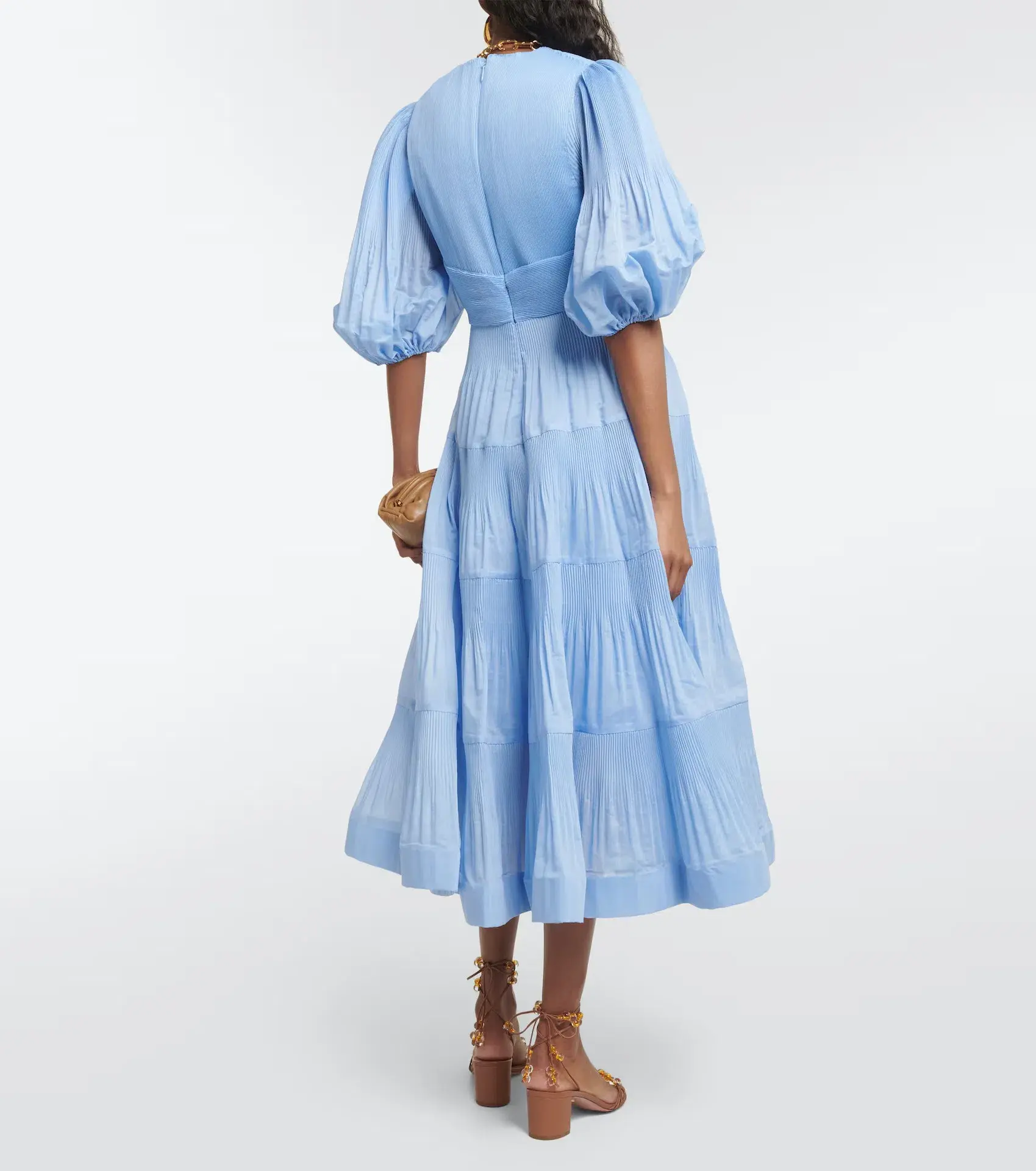 Zimmermann Pleated Midi Dress Jacaranda Size 2 / AU 12 - Image 3