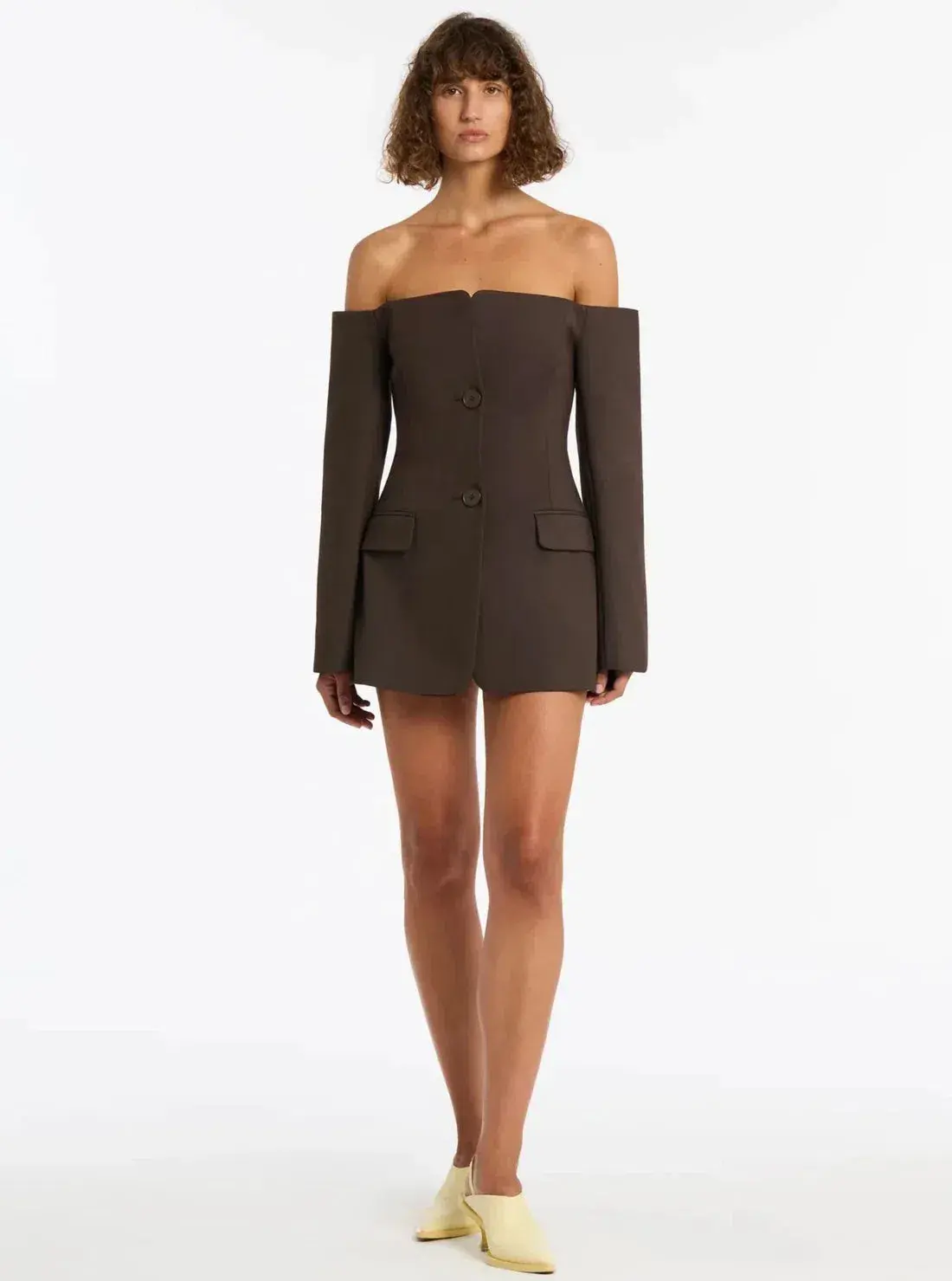 Sir the Label Sandrine Tailored Mini Dress Brown Size 2/ Au 10 - Image 1