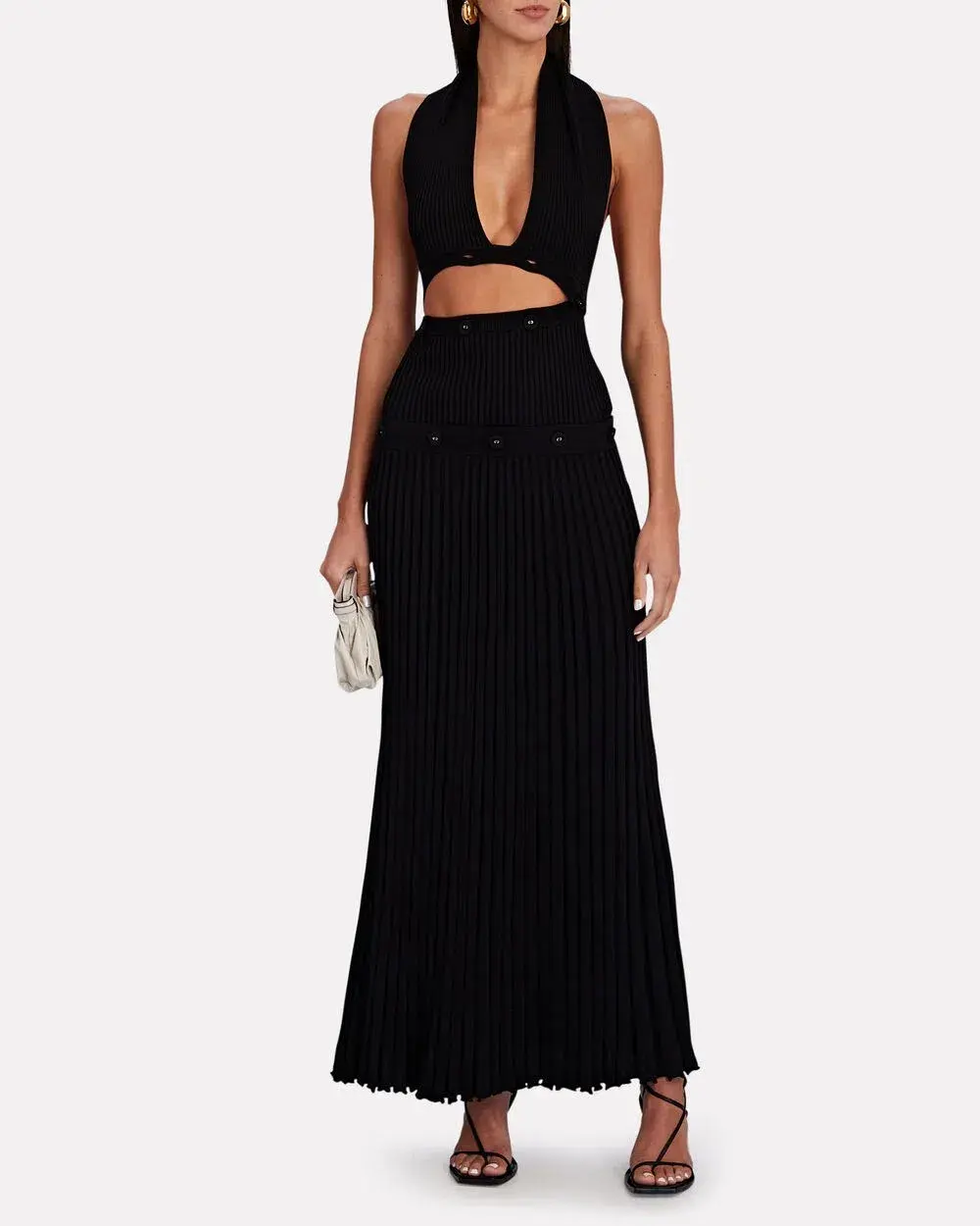 Christopher Esber Deconstruct Cut-Out Halter Maxi Dress Black Size 10 - Image 1