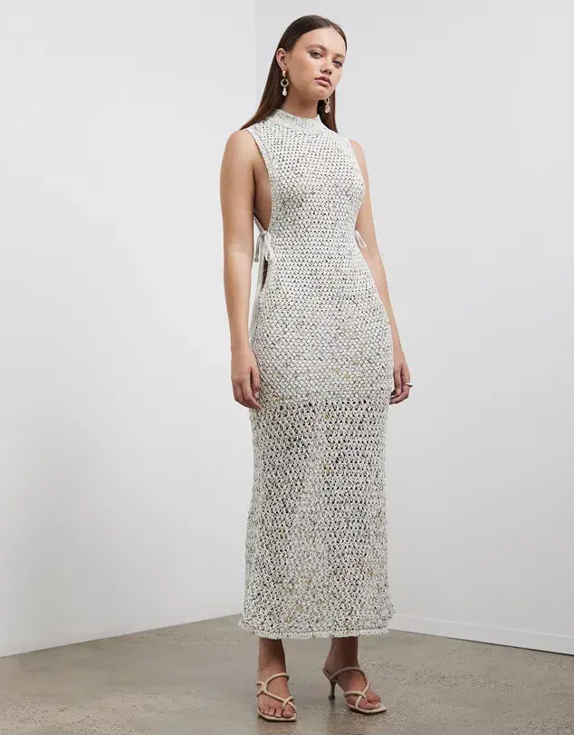 Christopher Esber Muscle Cross-Stich Crochet Dress White Size 10 - Image 1