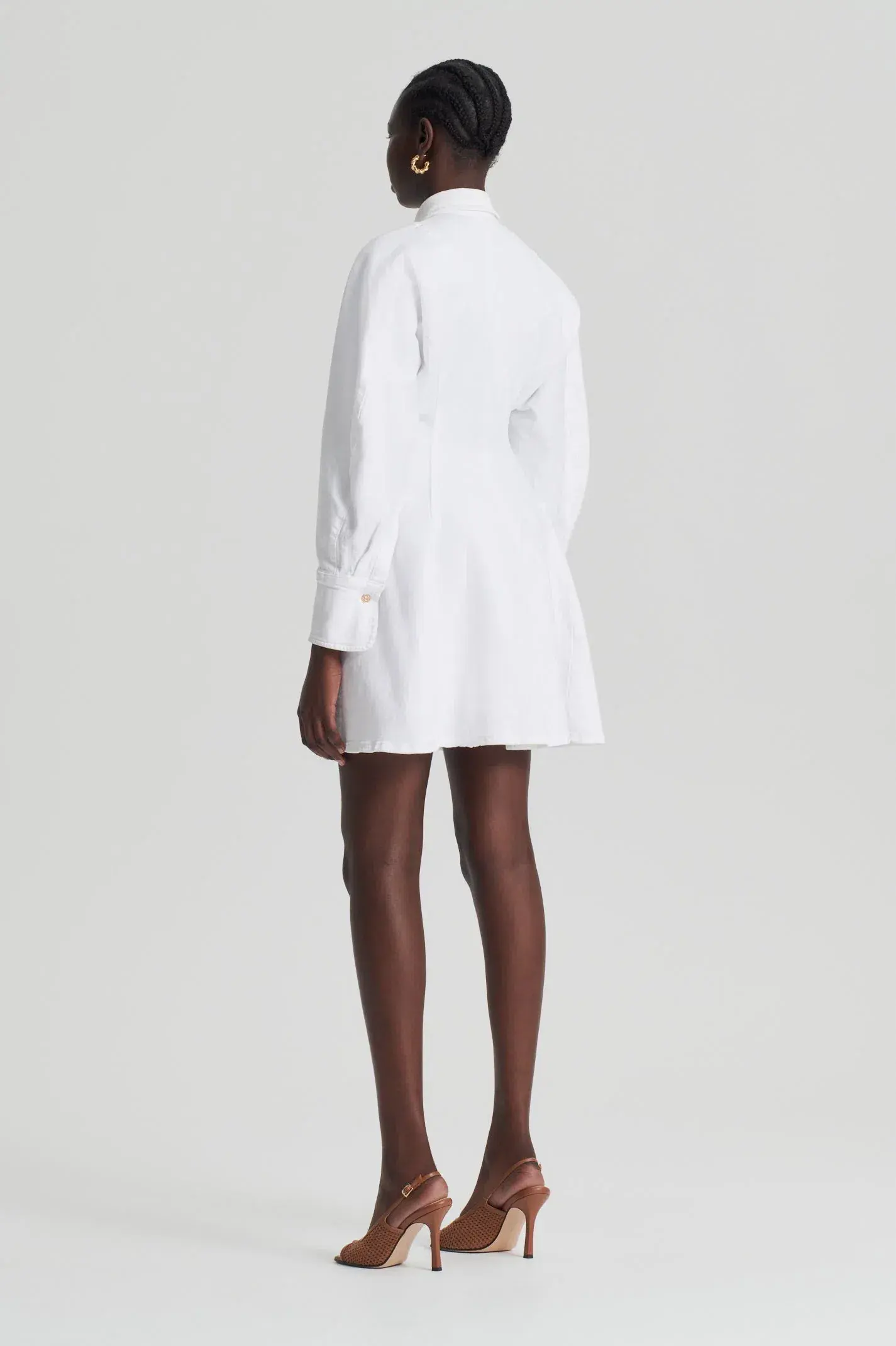 Scanlan Theodore Denim Cocoon Sleeve Mini Dress White Size 12 - Image 2