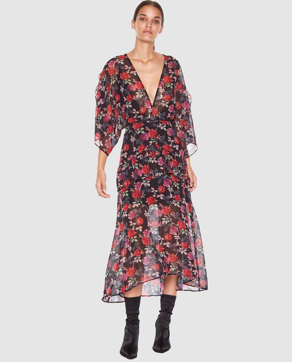 Jet Rose Midi Dress - Image 1