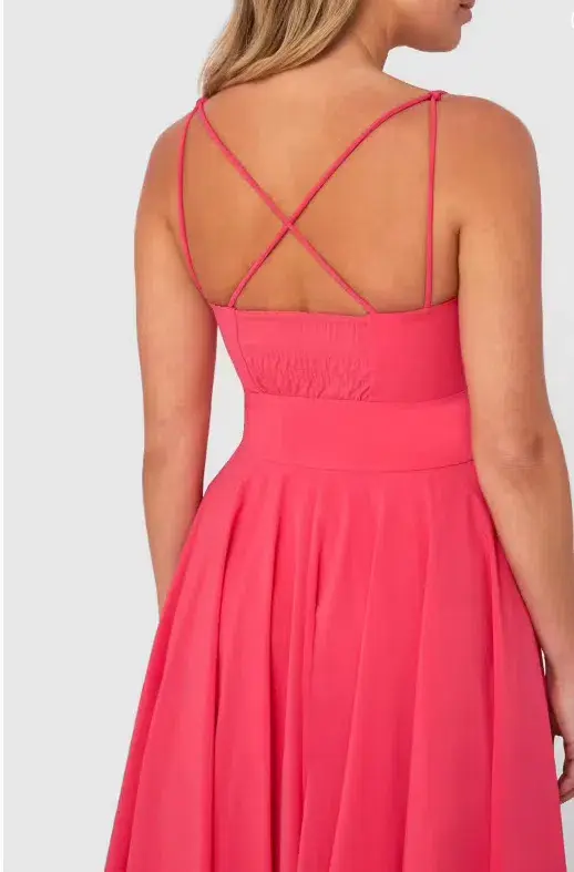 By Johnny Party Button Midi Dress Paris Pink Size 14 - Image 2