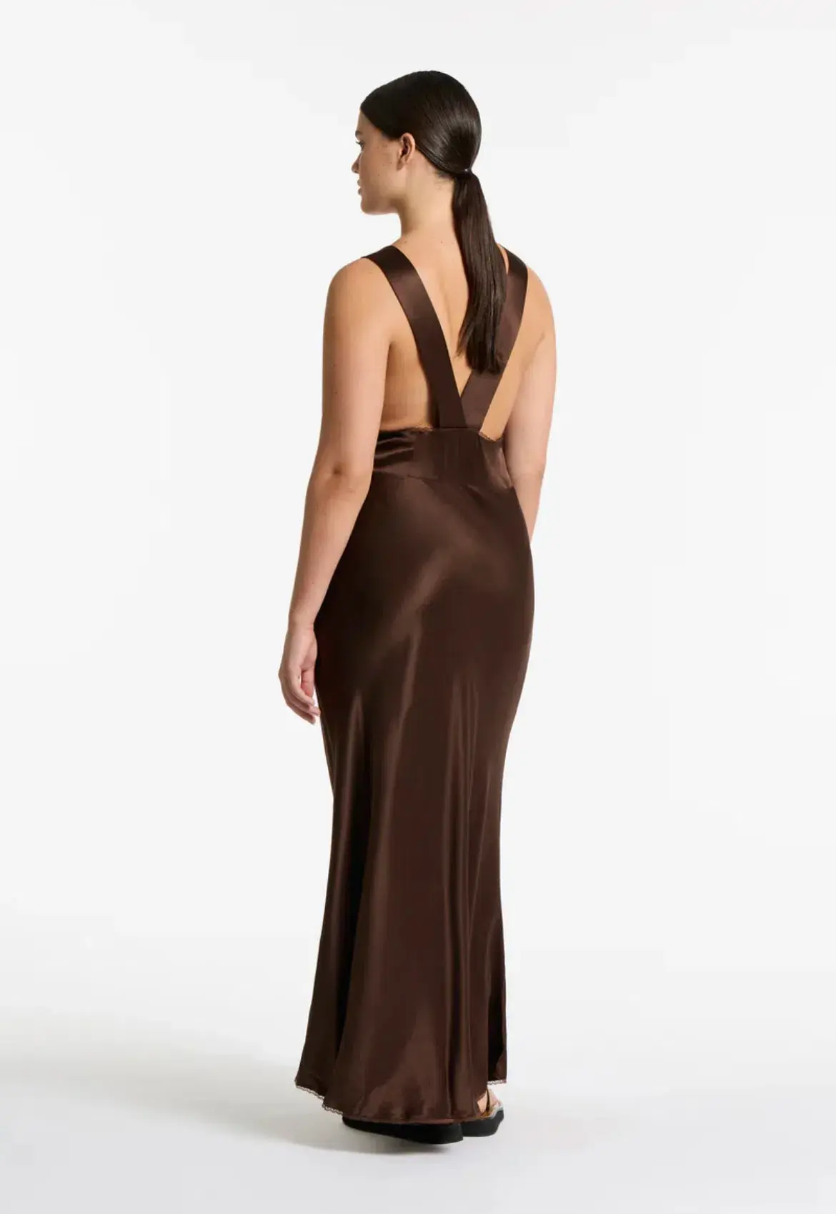 Sir the Label Aries Cut Out Lace Gown Chocolate Brown Size 3 / AU 12 - Image 3