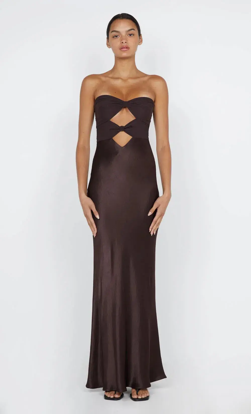 Bec & Bridge Halle Strapless Dress Chocolate Size 12 - Image 2