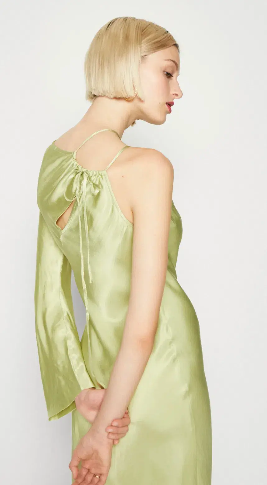 Bec & Bridge Kai Asym Maxi Dress Pear Sorbet Size 8 - Image 3