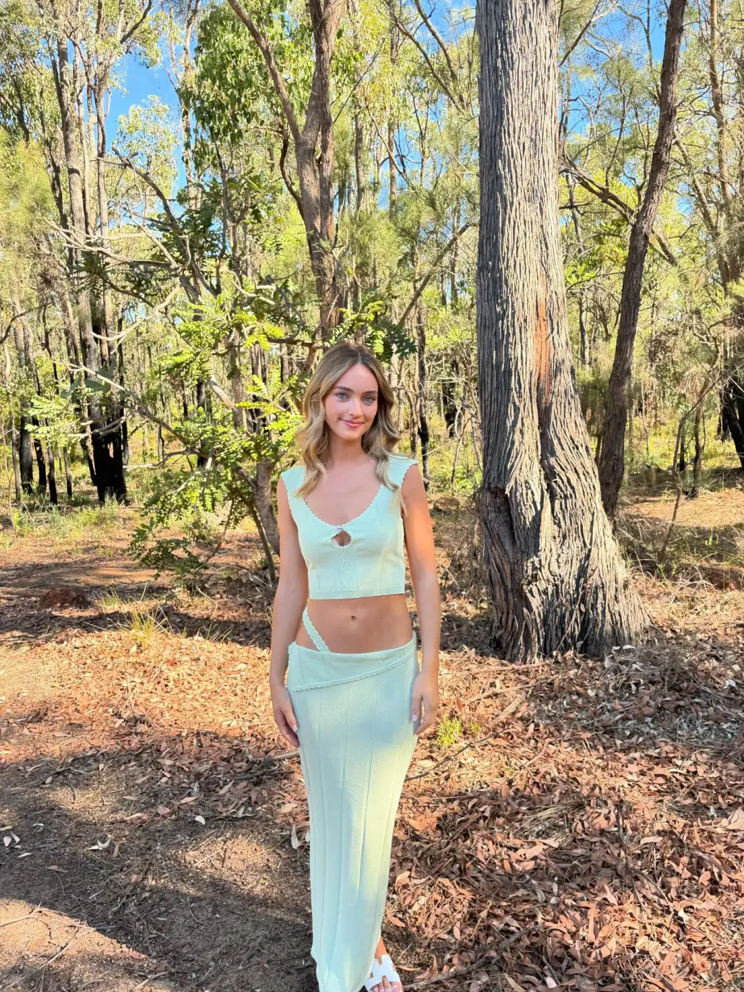 Amiss The Label Joanne Top and Skirt Set Green Size S / AU 8 for rent on The Volte - main image