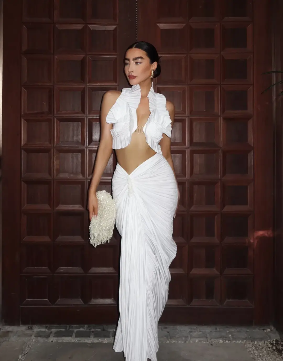 Cult Gaia Adilia Top and Sonoma Skirt Set Off White Size 6 for rent on The Volte - main image