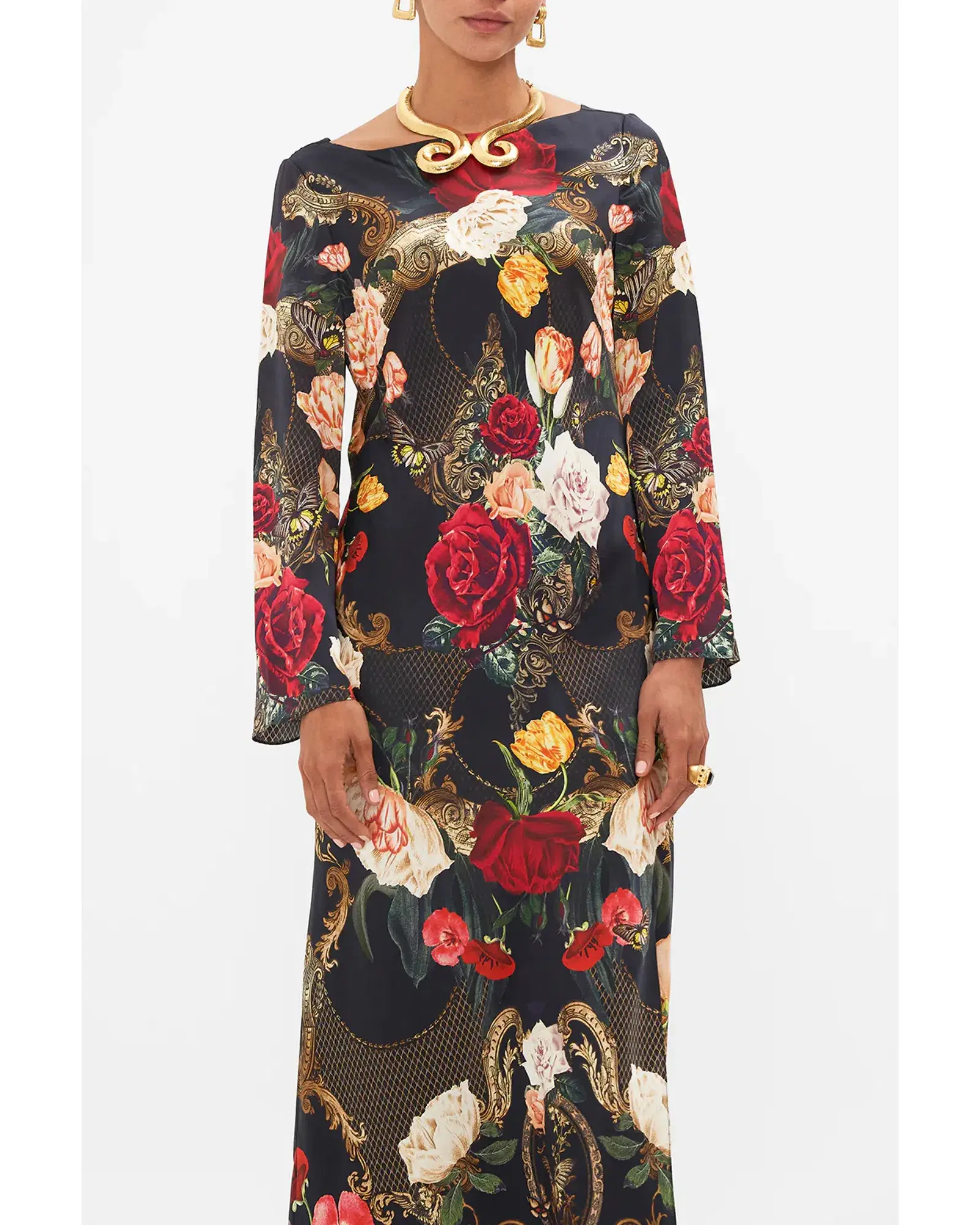 Camilla Long Sleeve Bias Dress The Magic In The Manuscripts Size AU 12 - Image 3
