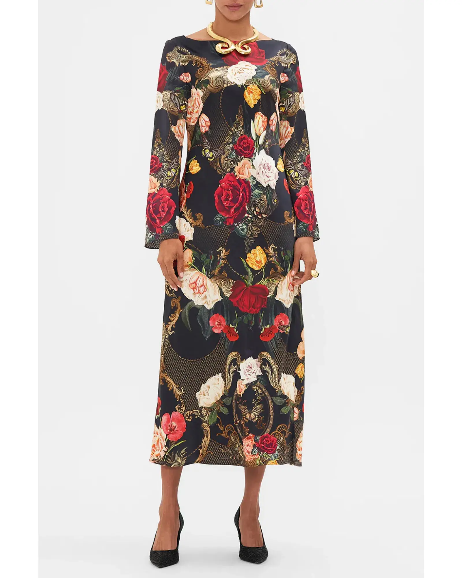 Camilla Long Sleeve Bias Dress The Magic In The Manuscripts Size AU 12 - Image 1