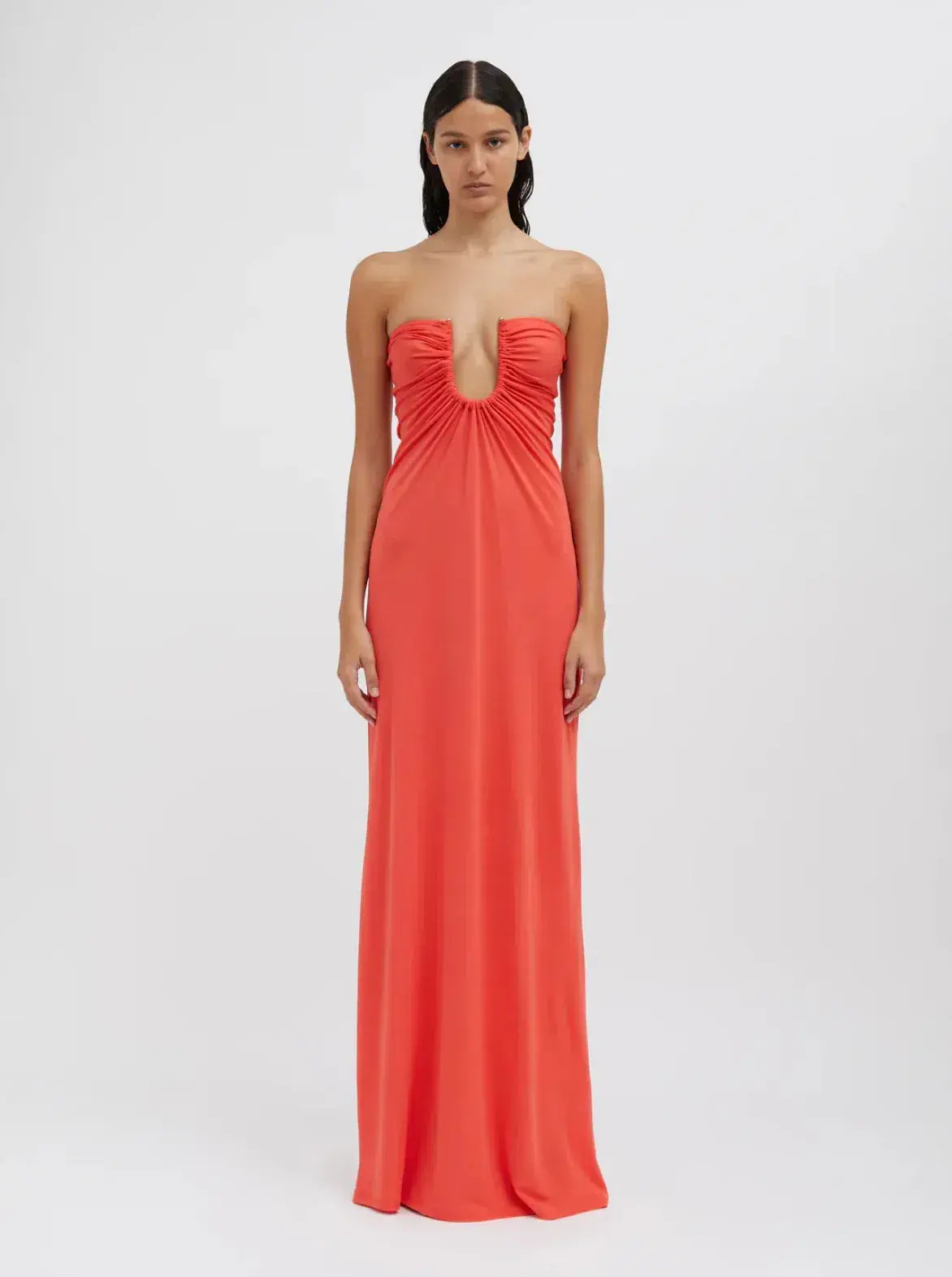 Christopher Esber Arced Gown Grapefruit Size AU 6 - Image 1