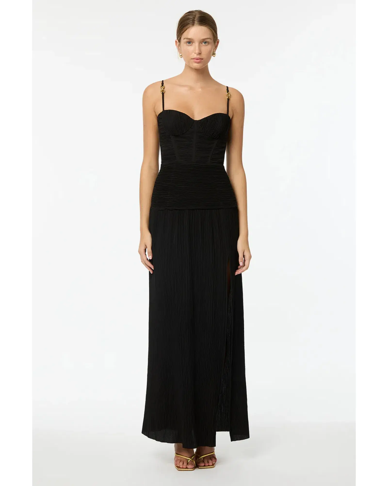 Manning Cartell Double Time Pleat Dress Black Size AU 8 - Image 1