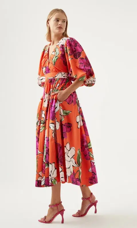 Aje Marlene Midi Dress Floral Size 8 - Image 2