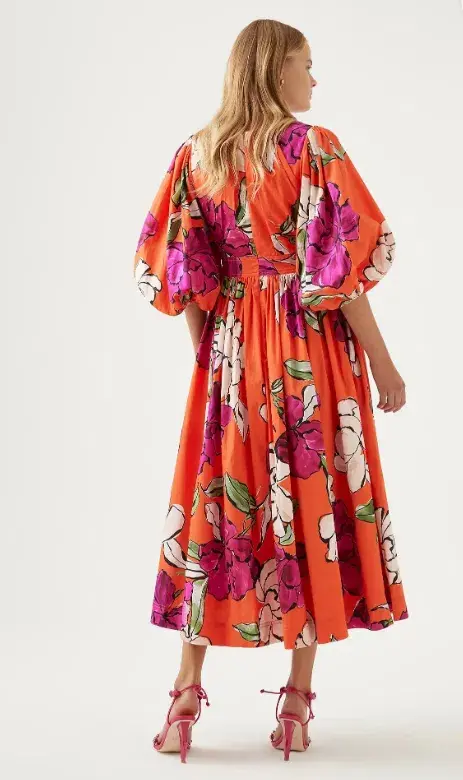 Aje Marlene Midi Dress Floral Size 8 - Image 3