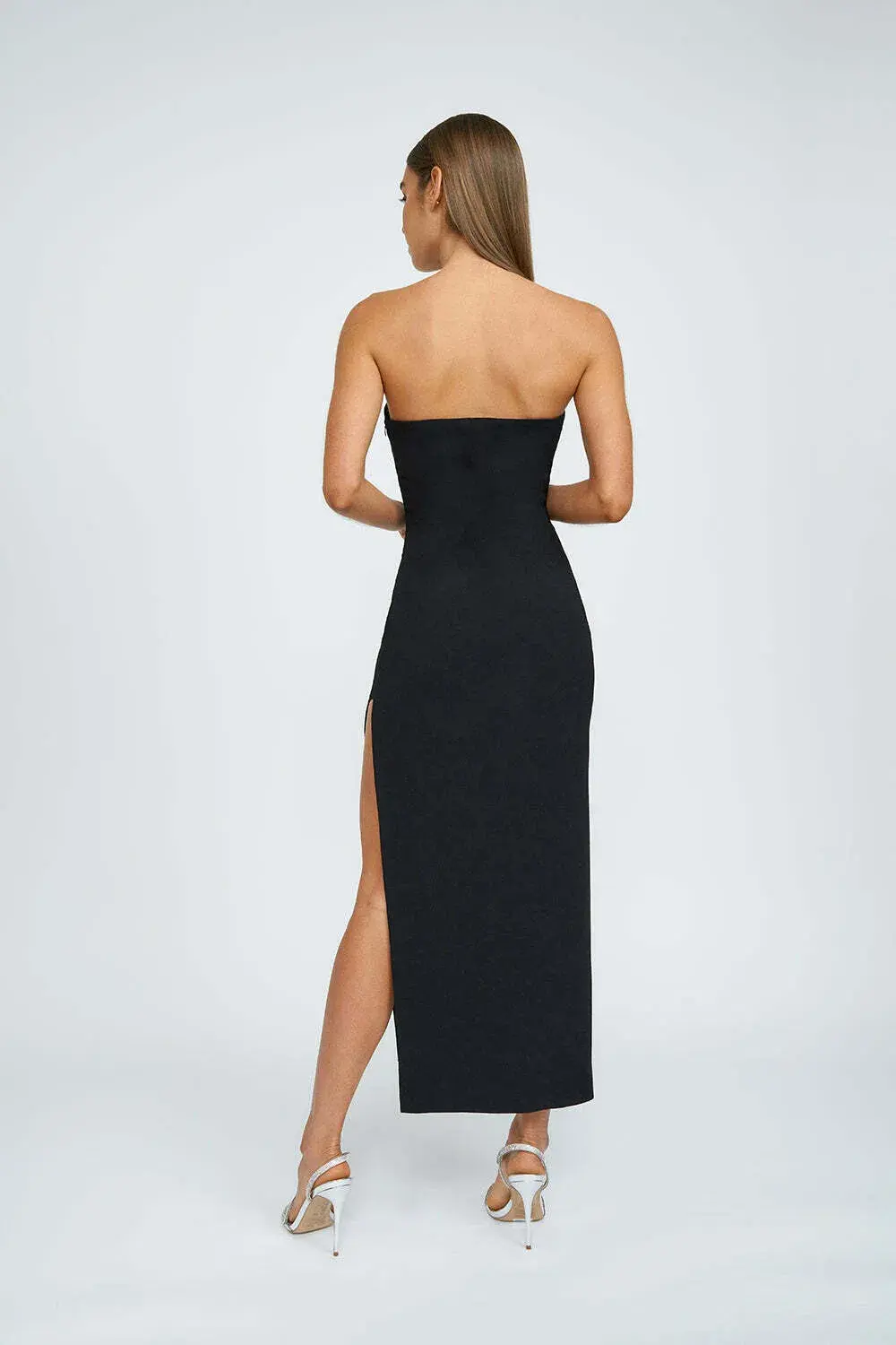 By Johnny Ginny Scoop Split Midi Dress Black Size 8 - Image 6
