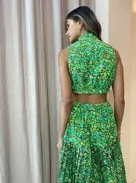 Alemais Phyllis Twist Front Pleat Dress Green Size AU 10  - Image 4