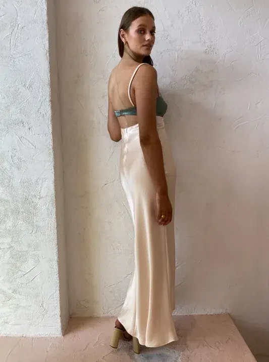 Bec & Bridge Carrie Maxi Dress Green/Cream Size 6 - Image 4