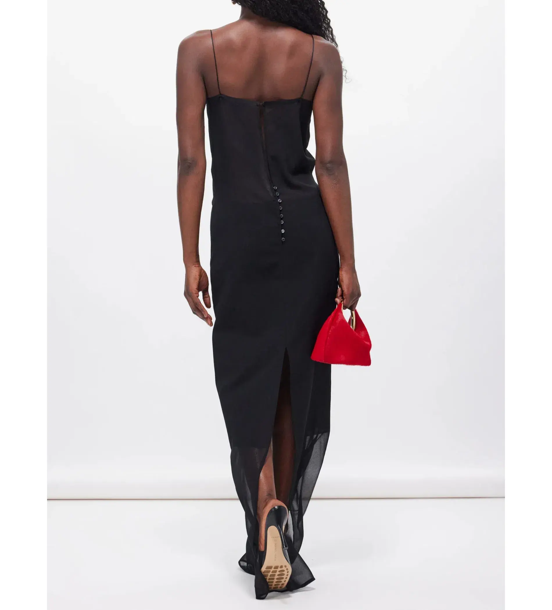 Jacquemus Brezza Slit-hem Chiffon Gown Black Size 8  - Image 2