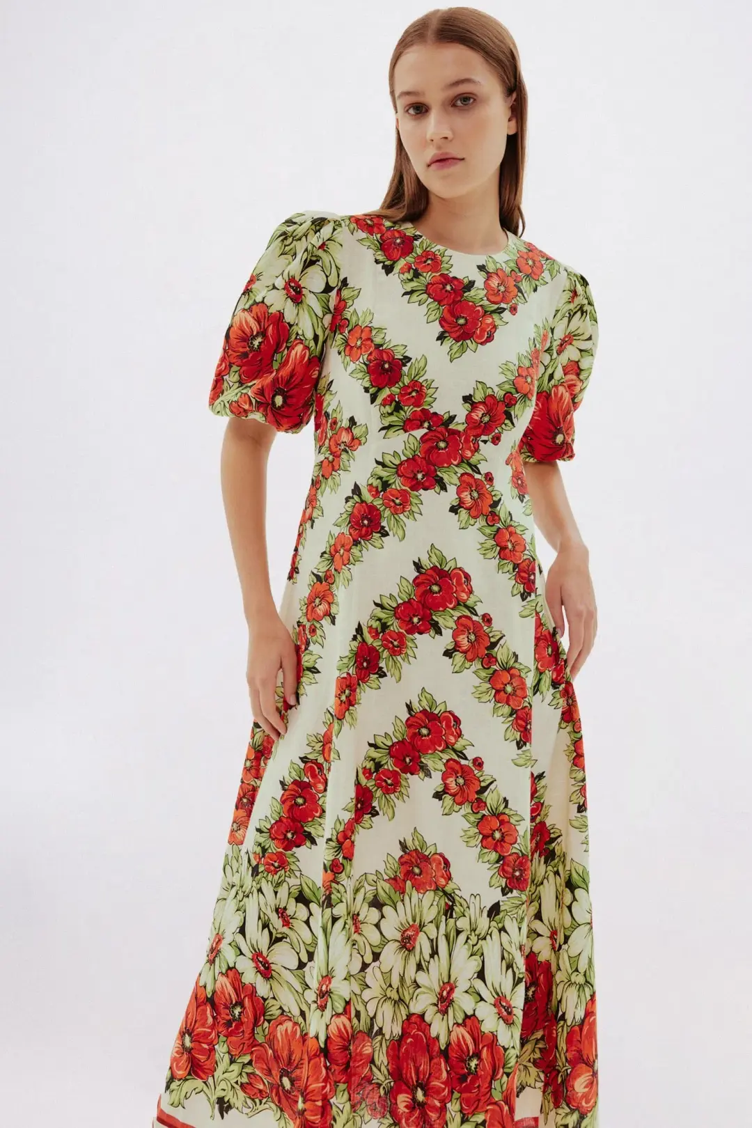 Alemais Exclusive Amelie Midi Dress Floral Size 6 for rent on The Volte - main image