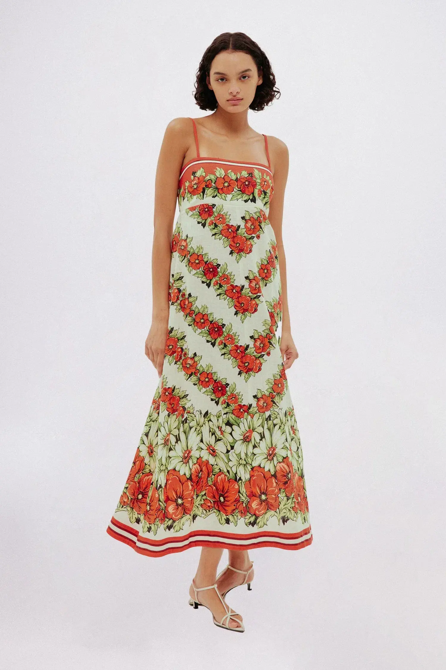 Alemais Exclusive Amelie Midi Day Dress Floral Size 10 - Image 1