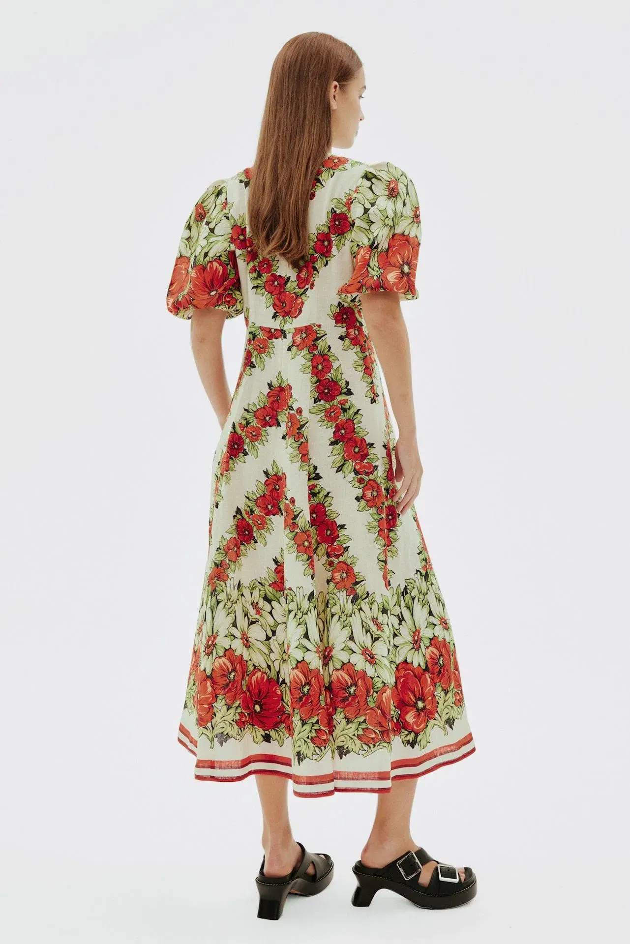 Alemais Amelie Exclusive Midi Dress Floral Size 10 - Image 3