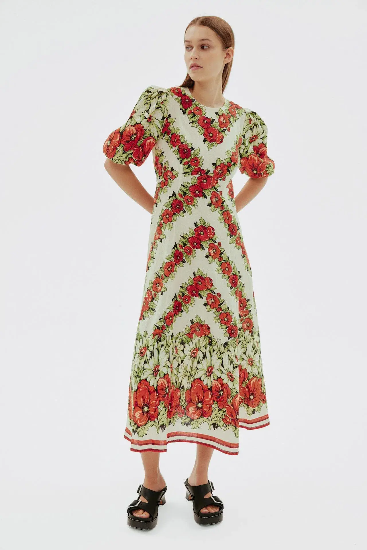 Alemais Amelie Exclusive Midi Dress Floral Size 10 - Image 1
