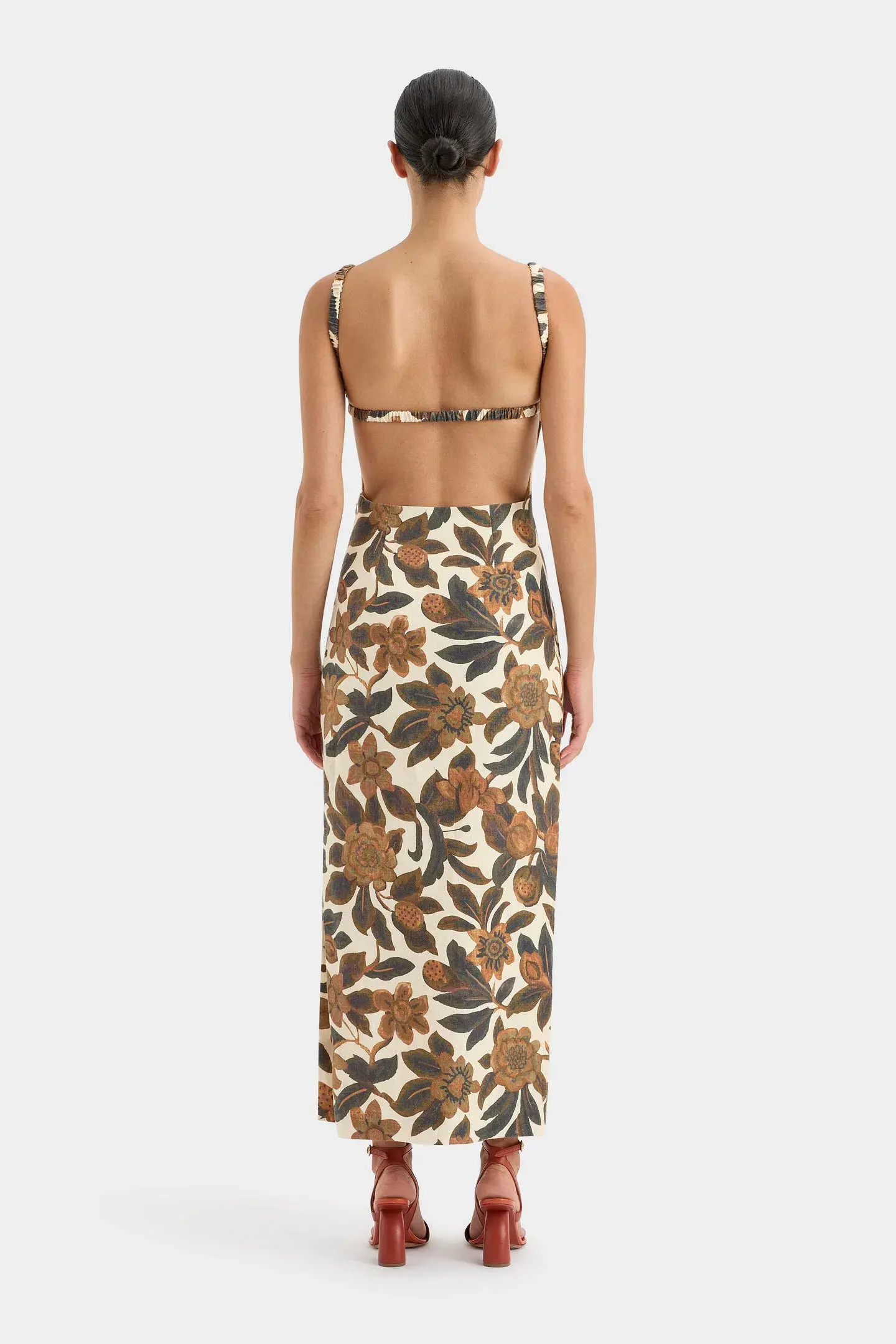 Sir the Label Primrose Ruched Midi Dress Ivory Tapestry Floral Size 0 / AU 6 - Image 3