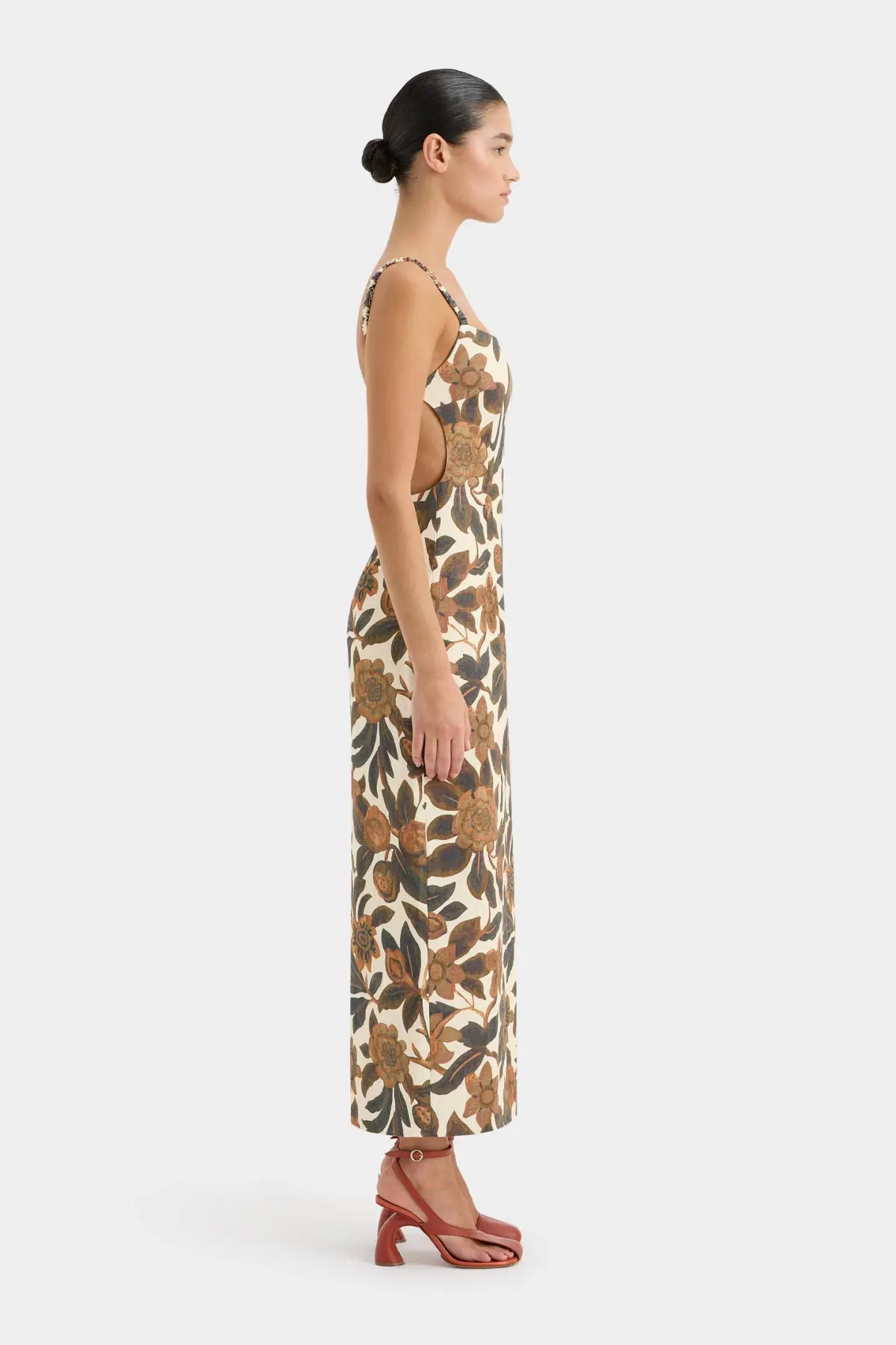 Sir the Label Primrose Ruched Midi Dress Ivory Tapestry Floral Size 0 / AU 6 - Image 2