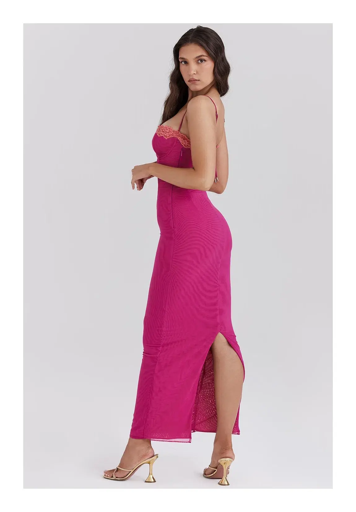 House of CB Aiza Rasberry Dress Pink Size L / AU 12 - Image 3
